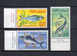 MAROC N°  514 à 516     NEUFS SANS CHARNIERE  COTE 5.50€    POISSON ANIMAUX FAUNE - Maroc (1956-...)