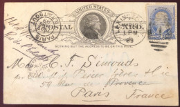 Etats-Unis, Divers Sur Entier, Cachet LEXINGTON 10.3.1889 Pour Paris - (B1539) - Postal History