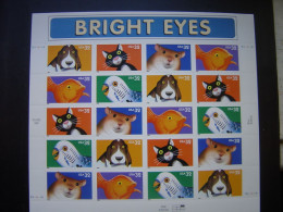 États-Unis – Yeux Brillants – Animaux De Compagnie - 1998 – Feuille De 20 Timbres Neuf MNH - Neufs