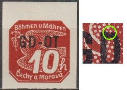 10/ Pof. OT 1, Overprint Flaw, Stamp Position 3, Print Plate 1-39 - Nuovi
