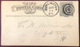 Etats-Unis, Divers Sur Entier, Cachet BURLINGTON, UT. 14.1.1880 - (B1540) - Marcofilia