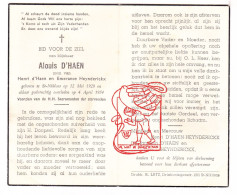 DP Alouis D'Haen / Heynderickx 33j. ° Sint-Niklaas 1920 † 1954 - Images Religieuses