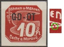 11/ Pof. OT 1, Plate Flaw, Stamp Position 18, Print Plate 1-39 - Ungebraucht