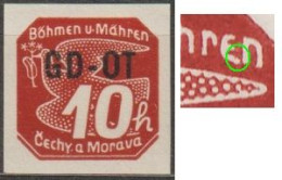 12/ Pof. OT 1, Plate Flaw, Stamp Position 26, Print Plate 1-39 - Neufs