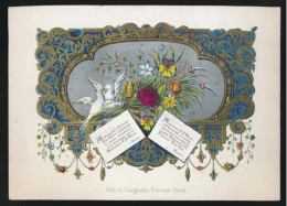 PORSELEINKAART , CARTE PORCELAINE = FAIRE PART DE MARIAGE - THERESE VAN LOO  J.MAES , LITH G.JACQMAIN 145 X 115 CM - Porcelana