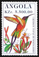 Angola 1996 MNH, Birds, Crimson Topaz Hummingbird (Topaza Pella) - Colibris