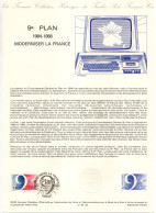 - Document Premier Jour 9e PLAN - MODERNISER LA FRANCE - PARIS 1984-1988 - - Documents Of Postal Services