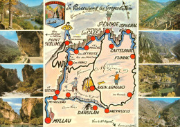 CPM- 81-Les Gorges Du Tarn - Multivues Et Carte Géographique De Millau à Castelbouc *TBE- **2 Scans - Autres & Non Classés