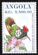 Angola 1996 MNH, Birds, Frilled Coquette Hummingbird (Lophornis Magnificus) - Segler & Kolibris