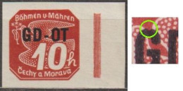 15/ Pof. OT 1, Overprint Flaw, Stamp Position 40, Print Plate 1 And 2-39 - Ongebruikt