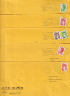 FT 71 . 13 . Aubagne . 14 Enveloppes (8 Identiques) . Affranchissements Et En-têtes . - Freistempel