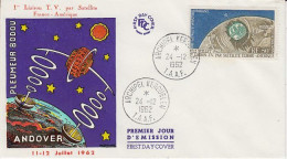 TAAF 1962 Telstar / Space 1v FDC Ca Archpel Kerguelen (OO162) - FDC