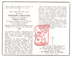 DP Christina Theeuws ° Stekene 1879 † 1961 X Alfons Maras - Devotion Images