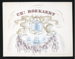 PORSELEINKAART , CARTE PORCELAINE = CHs ROEKAERT COMMISSAIRE MARITIME & RECEVEUR DU PILOTAGE DE GAND  105 X 85 MM - Porzellan