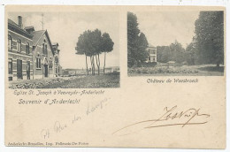 CPA CARTE POSTALE BELGIQUE BRUXELLES-ANDERLECHT EGLISE SAINT-JOSEPH ET CHÂTEAU DE WAESBROECK 1902 - Anderlecht