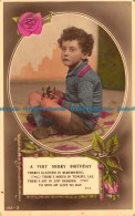 R042553 Greetings. A Very Merry Birthday. A Boy. RP. 1931 - World