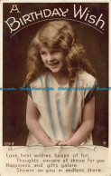 R042574 Greeting Postcard. A Birthday Wish. A Girl. RP. 1931 - World