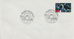 FT 68 . 75 . Paris .  Oblitération . 1er Jour . 04 03 1989  . Vol Franco Soviètique . Enveloppe . - Commemorative Postmarks