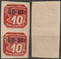 21/ Pof. OT 1, Yellow Gum - Unused Stamps