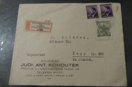 BOHEME ET MORAVIE Lettre Recommandée Du 10 10 1942 De PRAHA - Briefe U. Dokumente