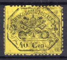 C.40 GIALLO LIMONE  SASS.29  CON OTTIMA CENTRATURA USATO  CV 160+++ - Papal States