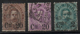 REGNO D'ITALIA  1890/91 Francobolli Del 1890/91 Soprastampati. Sassone N. 56/58 , Serie Completa 3 Valori Annullata. - Usati