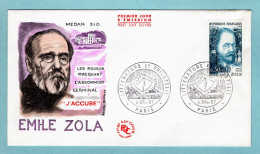 FDC France 1967 - Emile Zola - écrivain Et Journaliste - YT 1511 - Paris - 1960-1969