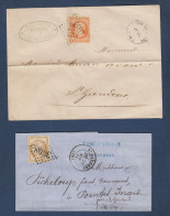 Napoléon N° 23 Et Cérès N° 59 Sur 1 Enveloppe Et 1 Lettre - Altri & Non Classificati