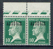 16 Algérie  Pasteur 10 C. Vert Paire Haut De Feuille  Quelques Petites Adhérences - Nuovi