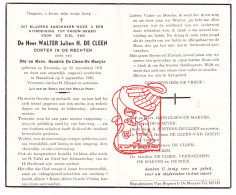 DP Dokter Id Rechten Walter De Cleen / De Maeyer 24j ° Kruibeke 1931† Haasdonk Beveren 1956 Soetens Van Goeye Verhaeghen - Images Religieuses