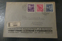 BOHEME ET MORAVIE Lettre Recommandée Du 25 08 1943  DE Bardubitz  Pour Aussig - Cartas & Documentos