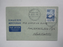 1949 FINLAND HELSINKI AEROGRAM - Cartas & Documentos