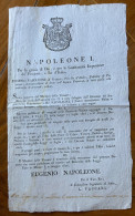 NAPOLEONE  -  MANIFESTO 1806 TRASPORTO LETTERE PACCHI E COLLI  PER ACQUA  POSTE DI UDINE TREVISO PADOVA ROVIGO VICENZA - Historical Documents