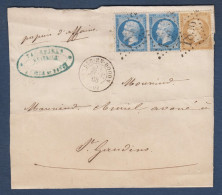 Napoléon  Paire N° 22 Et N° 21 Sur Bande D'envoi De Papiers D'affaires De L' Isle En Dodon - 1862 Napoleon III