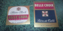 Racquinghem Pas-de-Calais Brasserie Belle Croix Lot Anciennes étiquettes De Bière X 2  Différentes - Bière