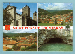 CP 34 - Saint Pons De Thomières - La Cathédrale - Vue Générale - Le Campotel - La Source Du Jaur - Multivues - Altri & Non Classificati