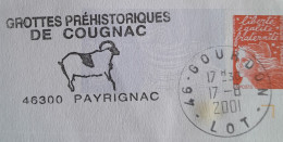 PAYRIGNAC / Peintures Rupestres De COUGNAC / Gourdon LOT /  Sur Enveloppe Préfranquez - 1961-....