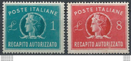 1947 Italia Turrita 2v. MNH Sass RA N. 8/9 - 1946-60: Nuevos