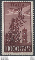 1948 Italia L. 1000 Bruno Fil. Ruota Sx Bassa MNH Cat Spec. N. 24 - 1946-60: Nieuw/plakker