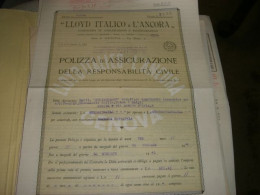 POLIZA DI ASSICURAZIONE LLOYD ITALICO L'ANCORA 1940 - Documents Historiques