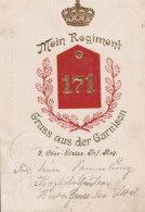 MEIN REGIMENT GRUSS AUS DER GARNISON (CARTE RETAILLER SUR LE BAS ) - Régiments