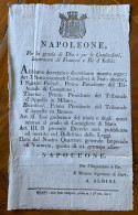 NAPOLONE - MANIFESTO(22X35) -  VARSAVIA  11 Gennaio 1807 - NOMINA DEI CONSIGLIERI DI STATO ..BRESCIA... - Documentos Históricos