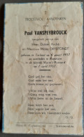 Rouwprentje :  Paul Vanspeybrouck 6 Maart 1957 - 7 April 1957 / LICHTERVELDE - Godsdienst & Esoterisme