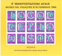 1984  ROMA  MANIFESTAZIONE AFNIR MUSEO DEL FOLKLORE 9/18 FEBBRAIO 1984 ERINNOFILO FOGLIETTO - Cinderellas