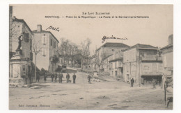 MONTCUQ  46  PLACE DE LA RÈPUBLIQUE - LA POSTE ET LA GENDARMARIE NATIONALE - Montcuq