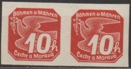 018/ Pof. NV 5, Brownish Red, Pair - Unused Stamps