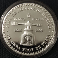 MEXICO Mint AZEC CALENDAR & Old Coin Press .999 Silver 1/2 Oz. HALF Ounce PROOF Cond. Unc., In Capsule - Mexiko