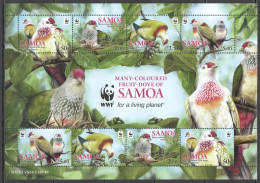 Ft123 2011 Samoa Wwf Birds Fruit-Dove Fauna #1079-82 1Kb Mnh - Other & Unclassified