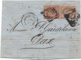 France- 1871 - MIXTE - 30 Cts Nap.III Lauré Et 40 Cts Cérès - Oblit "Lourde" De Bordeaux A Dax - Bon état - 1870 Beleg Van Parijs
