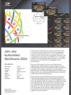 The Cultural Diversity Yeat 2024 Estonia Stamp Presemtation Card (ger) Mi 1104 - Estland